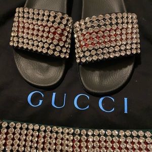 Authentic Gucci slides and matching headband